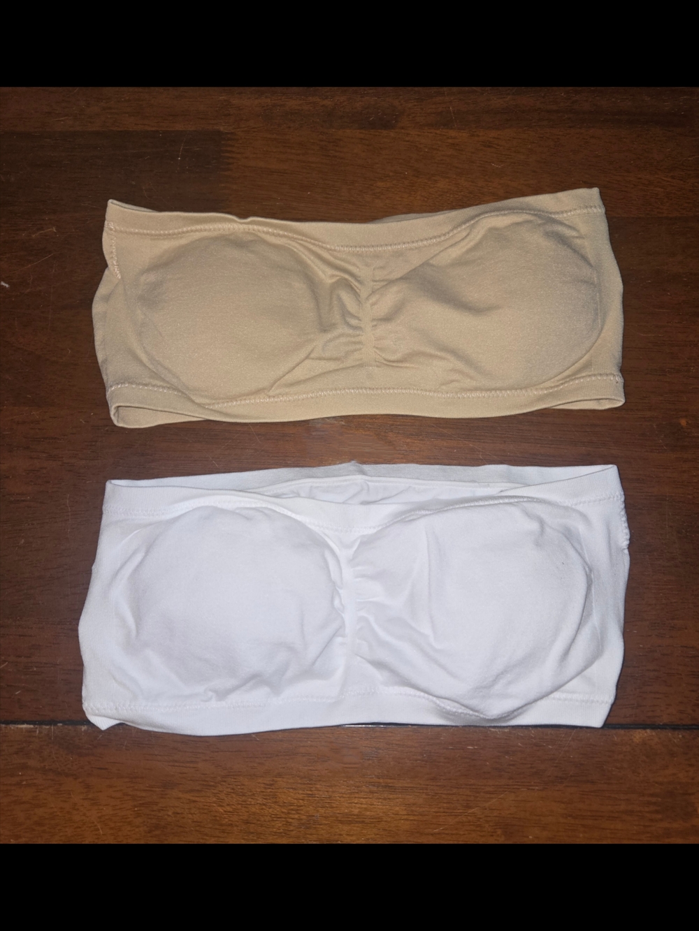 Seamless Strapless Bandeau Bra Duo - Nude & White, Teen Girls Size XL